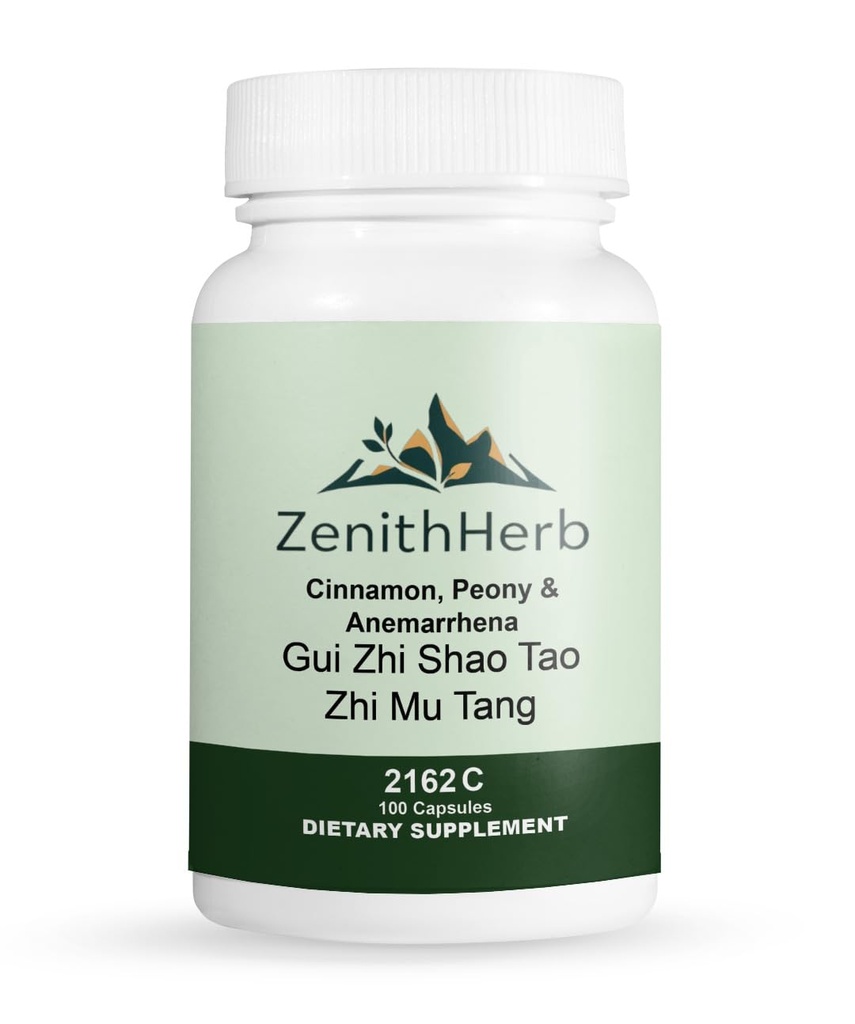 ZenithHerb-GUI Zhi Shao Yao Zhi Mu Tang/Cinnamon Peony & Anemarrhena, Herbal Supplement, 100 Capsules/Bottle, 2 Bottles