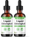 LIQUIDHEALTH Liquid Chlorofyl Drops - Internal Deodorizer, Antioxidants, Liver Detox, Immune Support, Relieve Bad Breath, Reduce Appetite, Collageen for Hair & Skin Health - Vegan, Non-GMO (2 Pack)