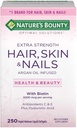 Nature's Bounty Hair Skin and Nails 5000 mcg Biotine - 250 gecoate tabletten Normale & extra sterkte (Extra sterkte, twee flessen elk van 250 Softgels)