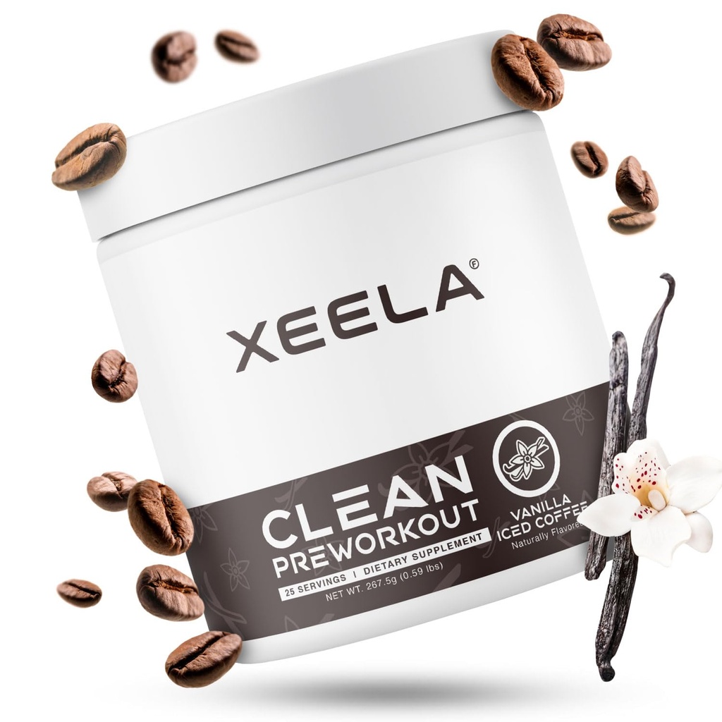 XEELA Pre Workout - Clean & Tested - Jitter Free, Safe, and Natural - Increase Thermogenic Energy, Focus, and Endurance w/Creatine, Organic Caffeine, and Plant Based Citrulline (Vanilla Iced Coffee)
