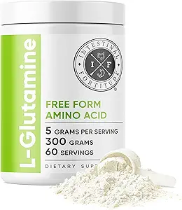 Fortitude intestinale L-Glutamine L Poudre de glutamine - Fermer - Supplément acide amino de forme libre, Gut de fuite, fabriqué aux États-Unis, végétalien, non aromatisé, non OGM et sans gluten