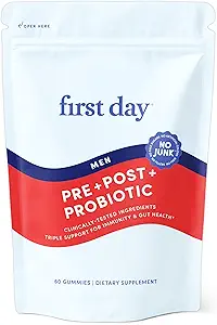 EERSTE DAG 3 in 1 Probiotica voor mannen - Prebiotica, Probiotica & Postbiotica Supplement 