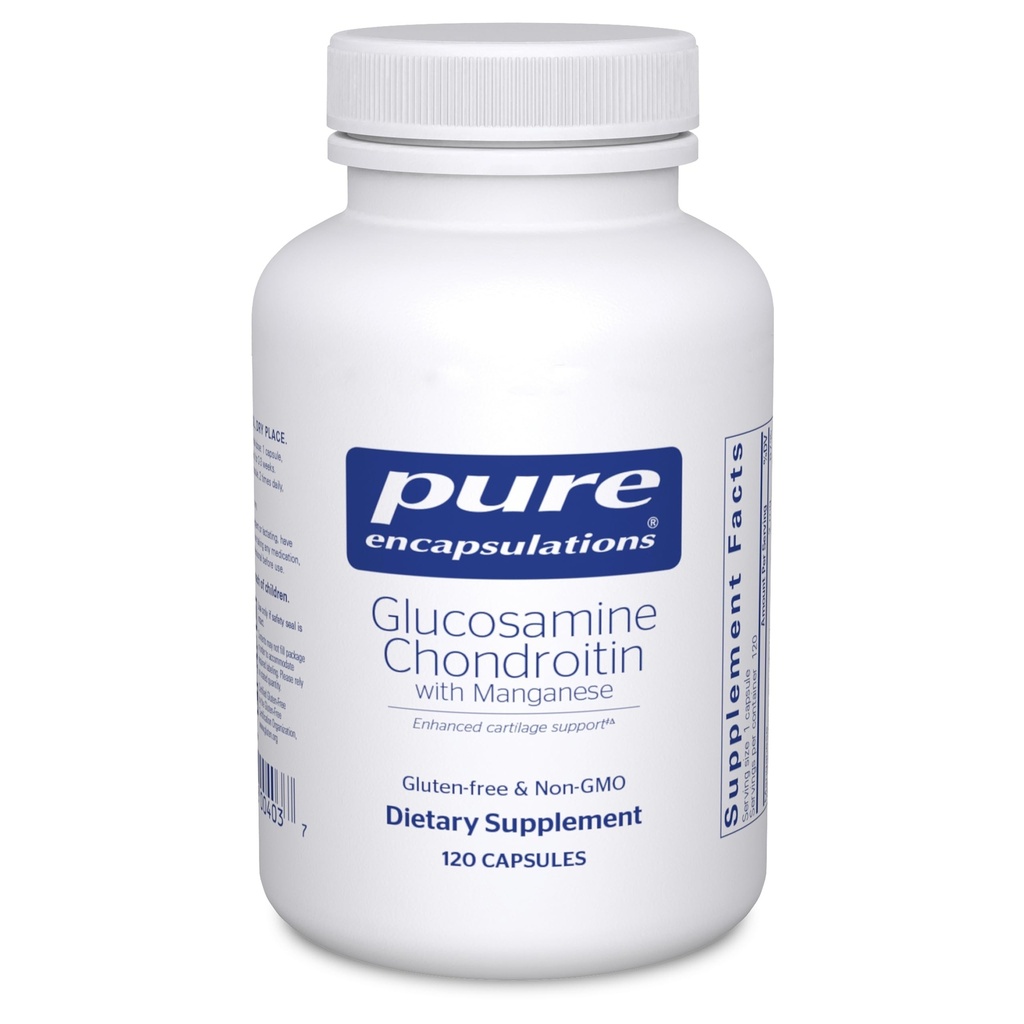Encapsulations pures Glucosamine Chondroïtine avec manganèse Supplément pour le soutien, le confort, la mobilité, l'intégrité du cartilage et la santé, et tissus conjonctifs*