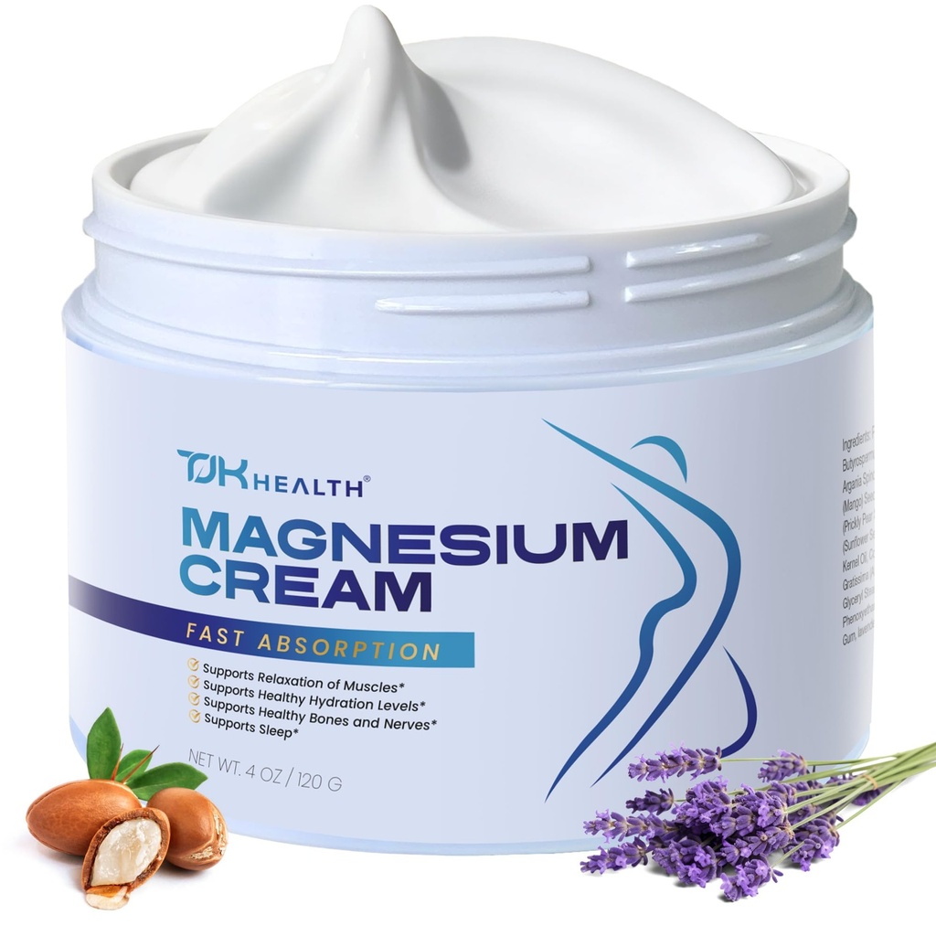 Magnesium Cream for Nerve and Muscle Comfort - Body Soothing Topical Lotion Support with Lavender Shea Butter - Nighttime Relaxing & Calming Foot & Body Rub for Legs Feet Back