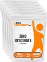 BulkSupplements.com Zink Glycinate Powder - Zinksupplement, Mineral Supplement for Immune Support - Glutenvrij, 130mg per portie, 5kg (11 lbs) (pakket van 5)