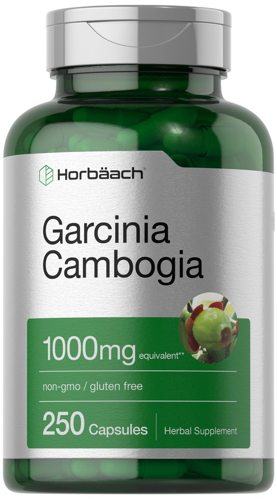 Horbaach Garcinia Pilules d'extrait de Cambogia $ 1000mg $ 250 Capsules $ Supplément d'extrait d'herbe $ Non-OGM, sans gluten