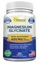 aSquared Nutrition Magnesium Glycinate 400mg - 180 Tablets - Max Strength Magnesium Bisglycinate Supplement -Maximum Biobeschikbaarheid & Absorptie-Niet-GMO -Niet Buffered-Supports Spieren, Bones & Heart