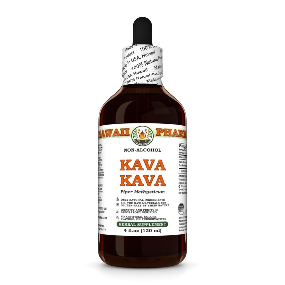 Kava Kava Root (Piper Methysticum) Dry Root Glycerite, Made in Hawaii, All Natural, Vegan, Lab Tested Alcohol-Free Liquid Extract - 4 fl.oz