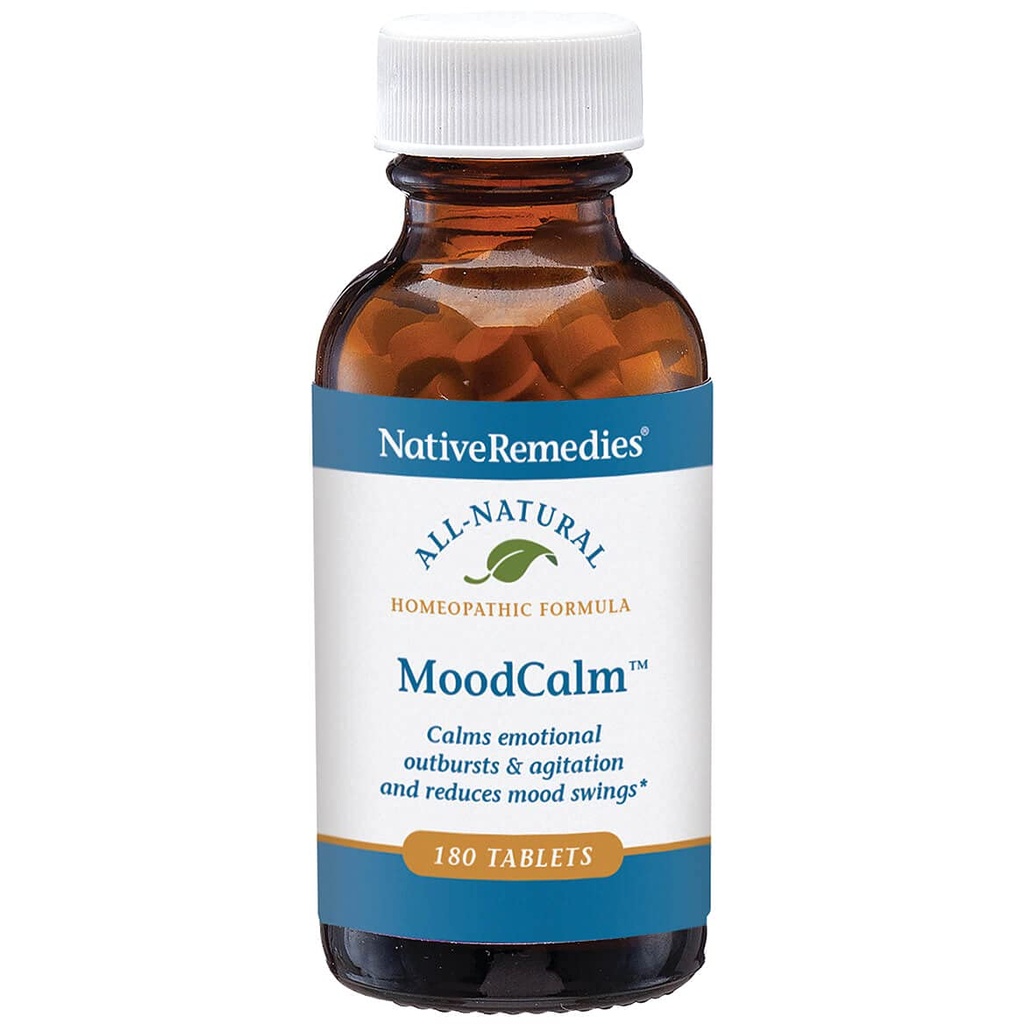 Native Remedies MoodCalm - Natural Homeopathic Formula to Calm Emotional Outbursts and Agitation - Reduces Occasional Mood Swings Including Manic Behavior and Impulsivity - 180 Tablets