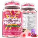 NEVISS Women's Methylated Multivitamin Gummies with Biotin, Astaxanthin, Collagen Peptides, Omega-3, Maca & Saffron, Vitamin A C D, B Complex -Beauty, Energy, Hair, Skin & Nails, Sugar Free, 60 Cts