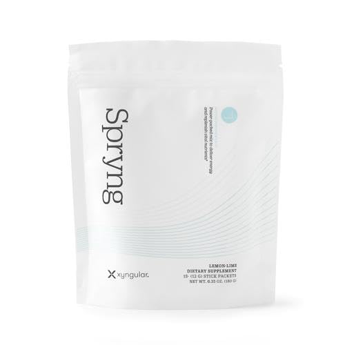 Xyngular Spryng Lemon Lime Hydration Drink Mix with L-Citrulline, ElevATP & Coconut Water - Electrolyte Powder for Energy, Workout Recovery & Hydration - 15 Stick Packs
