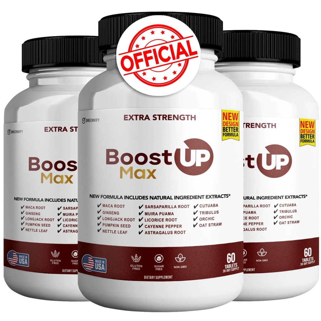 Boost Up Max Male Health Supplement – avec Calcium, Zinc & Proprietary Blend pour la vitalité et la force, 180 Capsules (3 Pack)