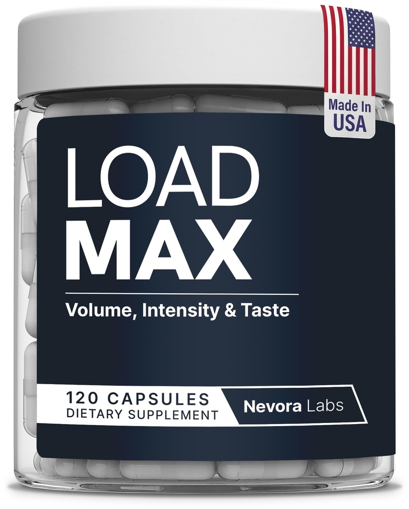 LOAD MAX – Semen Volume Booster – Better Taste and Seman Volume Increase – Overload Semen Booster & Semen Volume Maximizer – Semen Volume Increaser For Men – Men’s Intensity Support – 120 Capsules