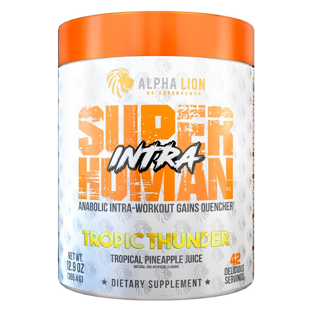 ALPHA LION Superhuman Intra Workout Powder for Men & Women, Amino Acids Drink, Muscle Recovery Supplement, BCAA Powder, Electrolytes & Hydration Mix (42 Serves, Tropical Ananas Juice Flavor)