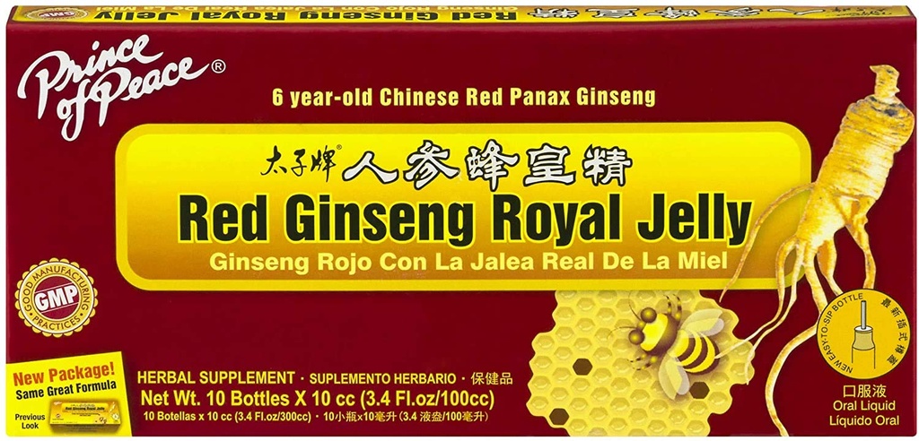 Prince Of Peace Red Ginseng Royal Jelly, 10 flessen, 0.34 fl. oz. Elke â €