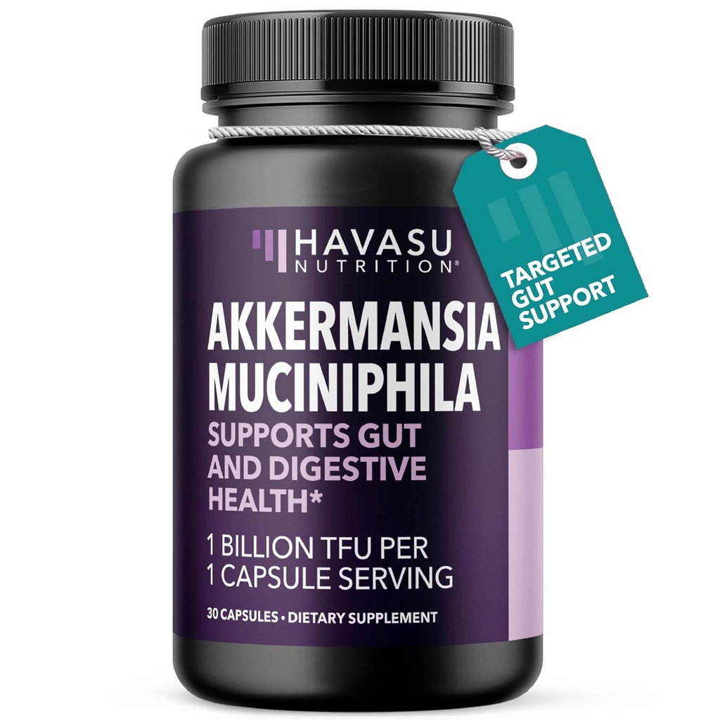 Akkermansia Muciniphila 1 Billion TFU - Prebiotic and Postbiotic for Gut & Digestive Health - GLP-1 Nutritional Support - Non-GMO and Gluten Free Akkermansia Supplement for Digestion - 30 Servings