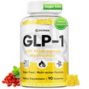 GLP-1 Supplement with Berberine 1000mg & Akkermansia Probiotic for Women & Men, Metabolism Digestion & Gut Health, GLP1 Gummies, Sugar-Free, 90 Gummies