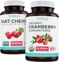 Bundel van biologische Cranberry Pillen & Tart Cherry - Clean & Clear Bundle - Urine Tract & Uric Acid Ondersteuning - Biologische Cranberry Pillen - 50:1 Concentrate & Organic Tart Cherry Capsules - 4:1 Extract