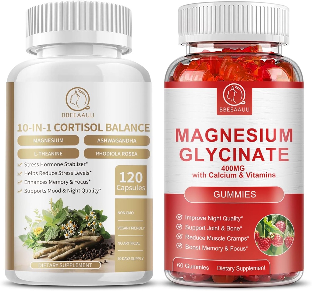 Cortisol Supplement Capsules en Magnesium Supplement Gummies