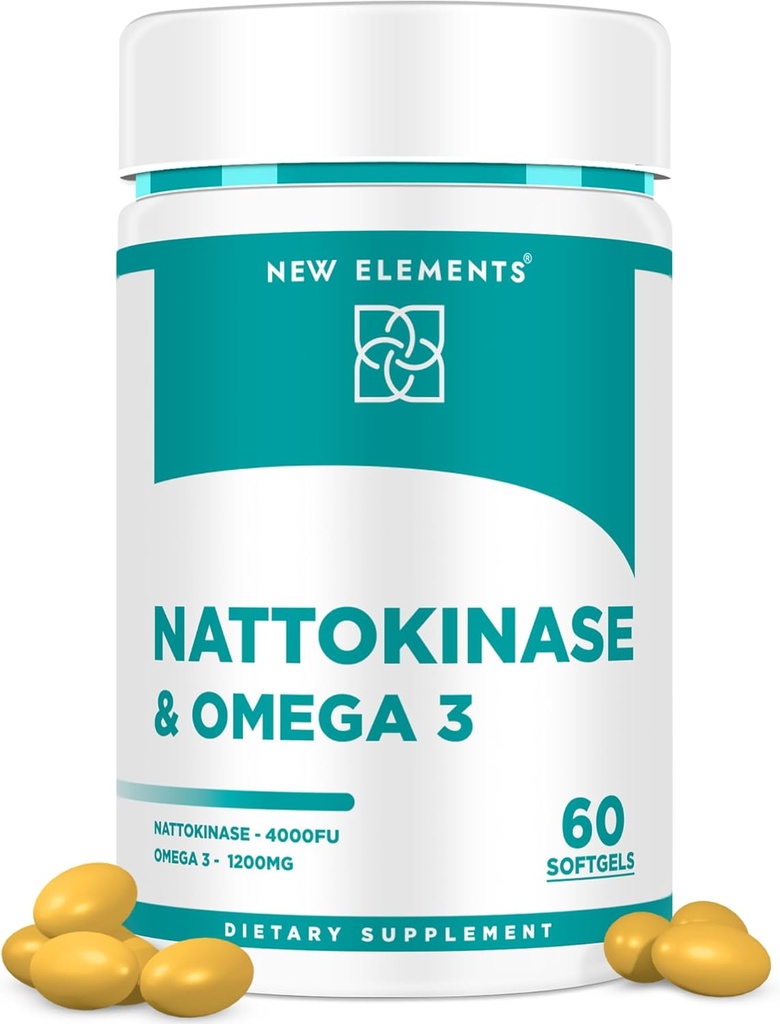 Omega 3 Visolie 1200mg met Nattokinase Supplement 4000 FU Organic 