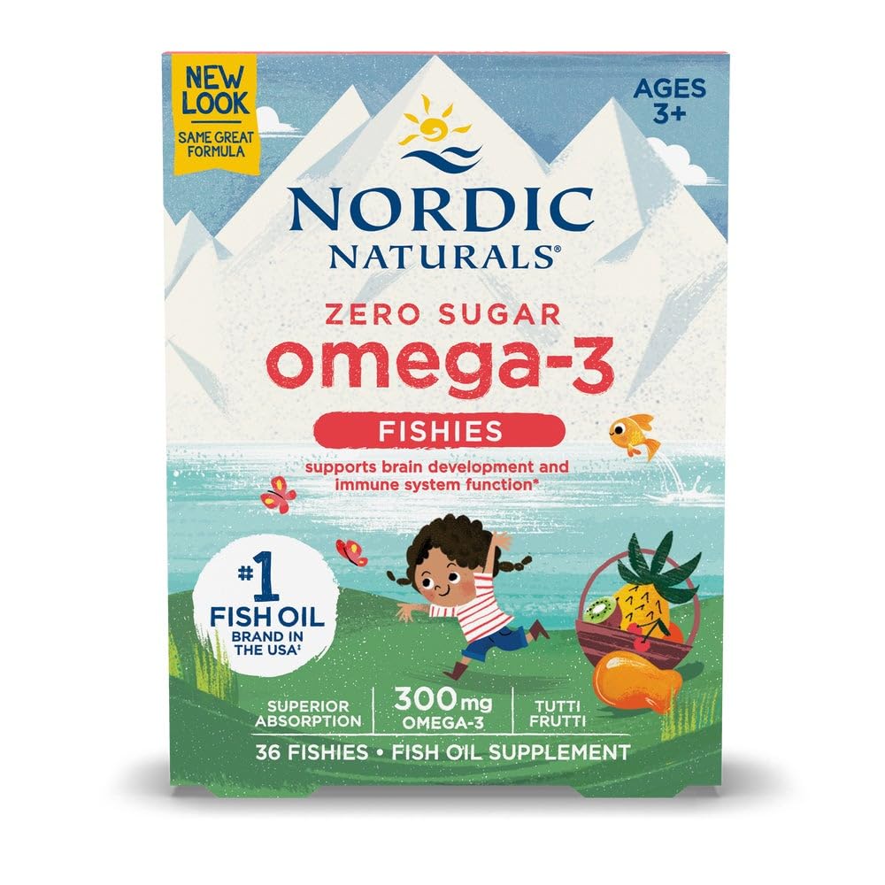 Nordic Naturals Nordic Omega-3 Fishies, Tutti Frutti - 36 Fishies - 300 mg Totaal Omega-3s met EPA & DHA - Gezond brein, Mood, Vision & Immune System - Non-GMO - 36 Servers