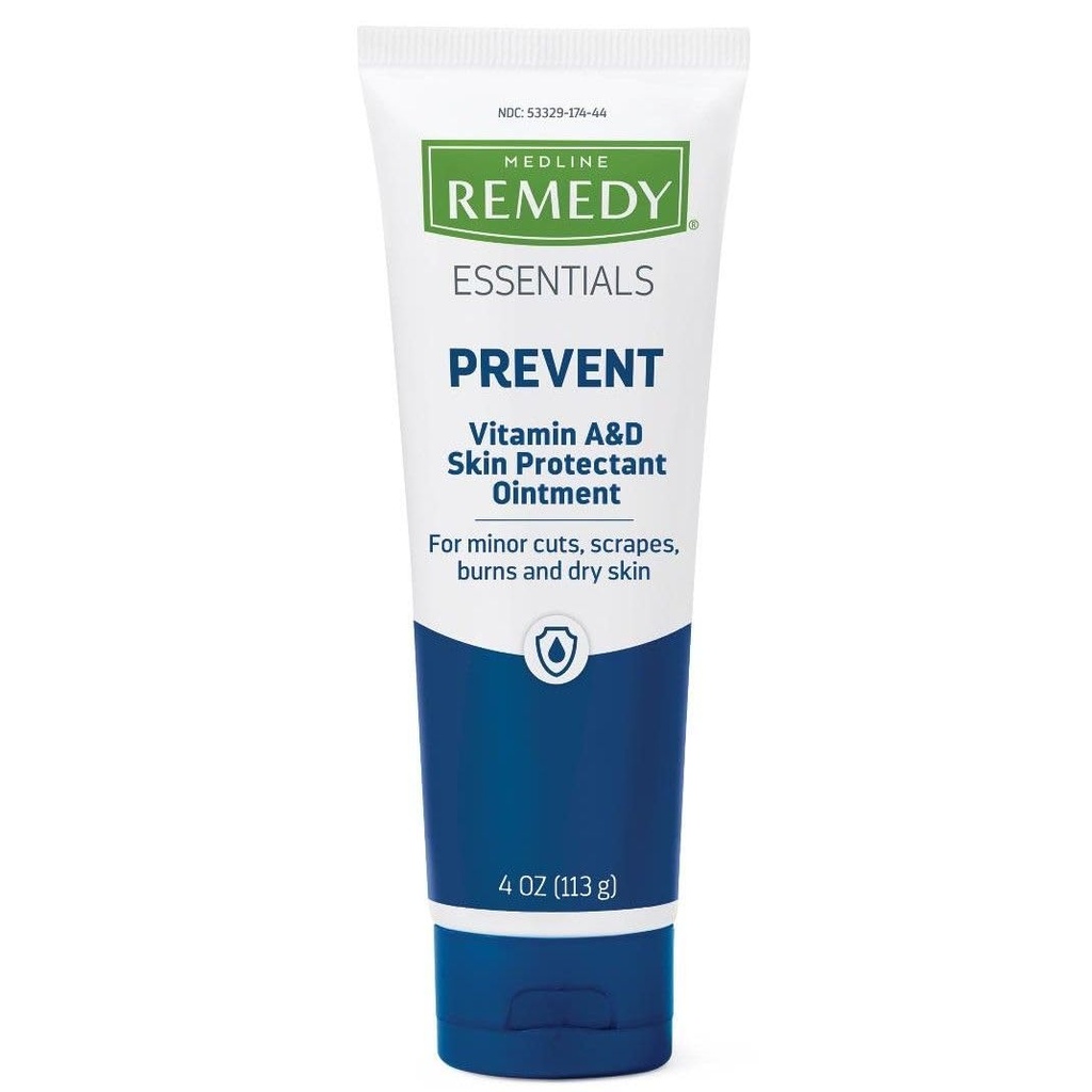 Medline Soothe & Cool Vitamin A and D Skin Protectant Ointment, Unscented, 4-Ounce Tube, 1 Count
