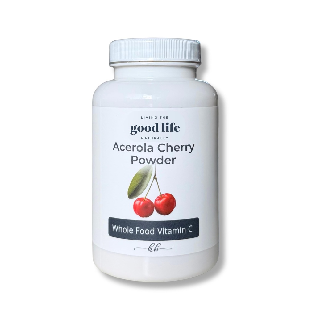 Living the Good Life Naturally Acerola Cherry Powder: Whole Food, Vitamin C Supplement for Immunity, Thyroid Support, High Cortisol, and Hormone Balance
