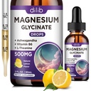 Magnesium Glycinate Supplement, Magnesium Liquid Drops met Magnesium Glycinate 500mg Vitamine B6, Ashwagandha, L - Theanine, Kamille - Ondersteuning Stress Relief, Bot, Spier, Mood Vegan