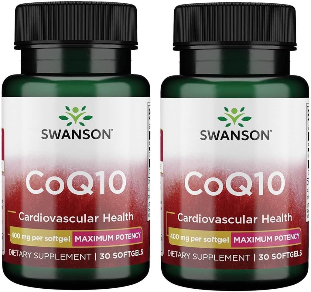 Swanson CoQ10 - helpt bij het bevorderen van de gezondheid van het hart, energie-ondersteuning, en hulpmiddelen voor de algehele gezondheid van het hart- en vaatstelsel - helpt handhaven van het Q10-supplement van het co-enzym - (30 Softgels, 400 mg elk)
