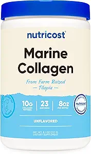 Nutricost Marine Collageen Powder Sustainablely Sourced Fish (8 oz) - 23 Servings, 9 G Protein Per Serving, Non-GMO, GMP Compliant