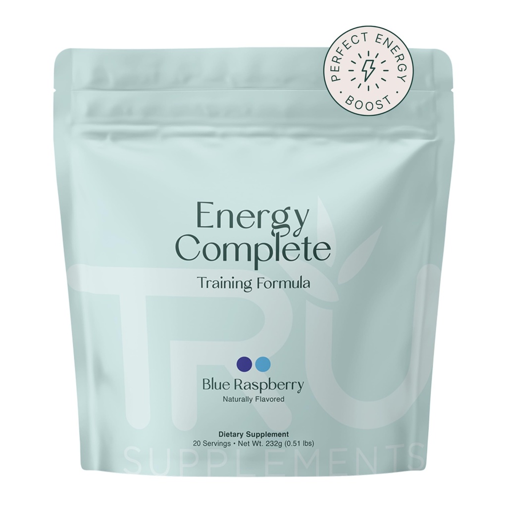 TRU Supplementen Supplementen Energie, Pre-workout Training Formule, Vegan vriendelijk, Geen Jitters, Verbeteren workout prestaties, Natuurlijk Extract Smaken, 20 Servers (Blue Raspberry)