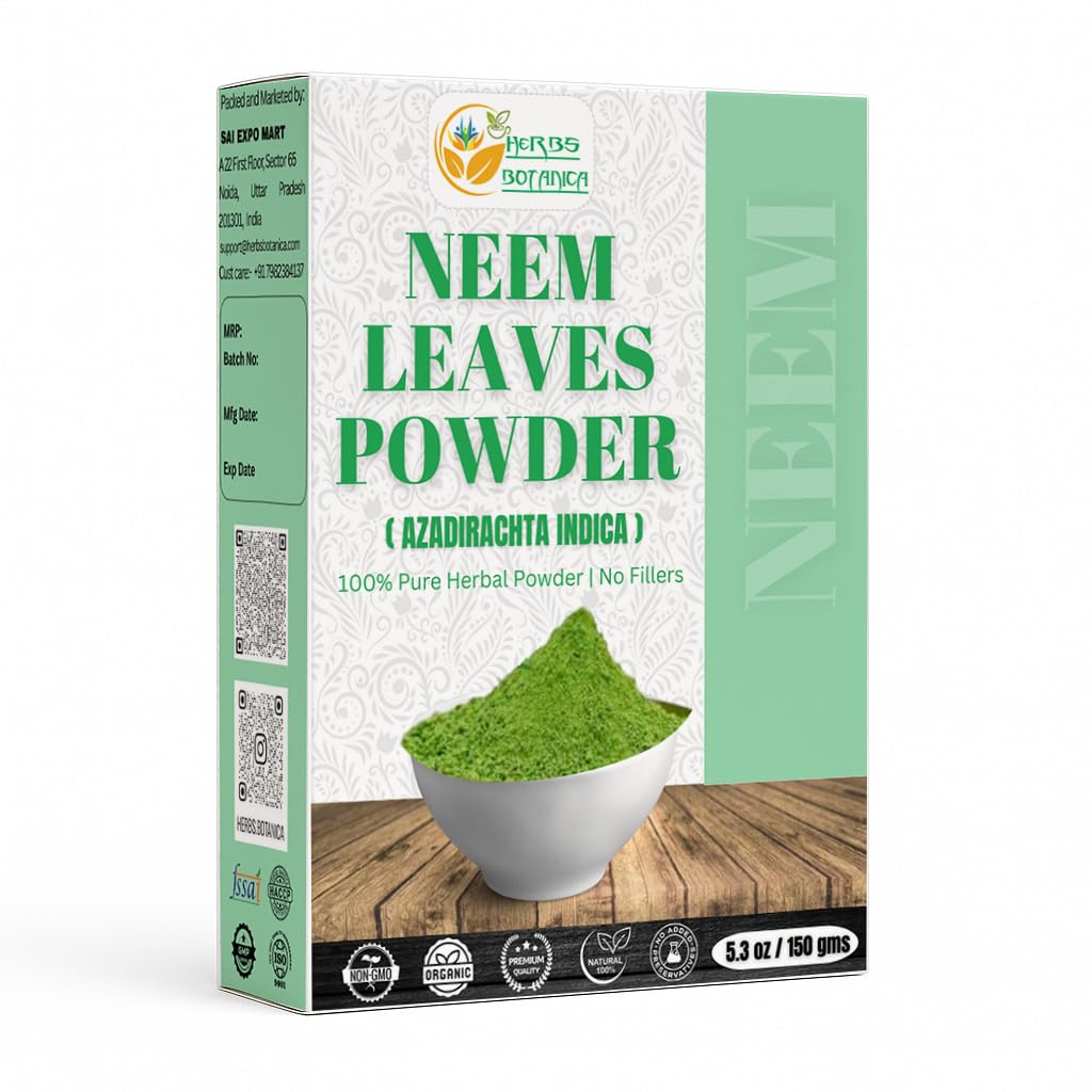 Kruiden Botanica Neem poeder voor haargroei, huidverzorging & Detox Wildcrafted Bitter Neem bladeren poeder voor immuunsysteem ondersteuning, spijsvertering gezondheid 5.3 oz