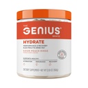 The Genius Brand Genius Hydrate - Supplément électrolytique pour l'hydratation quotidienne - Eau de coco - Sans sucre - 8 minéraux et nutriments essentiels - Non-OGM - Anneaux de pêche acides - 50 portions