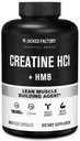 Creatine HCL + Capsules HMB Jacked Factory - Formule synergique CON-CRET, myHMB et vitamine D pour une meilleure croissance, résistance et réduction de la répartition musculaire - 150 Capsules