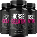 (3 Pack) Horse Gelatin Capsules - Official HorseGelatin Pill Advanced Premium Formula Support Maximum Strength, All Natural Ingredients Vitamin For Overall Health & Wellness, 180 Capsules For 3 Months