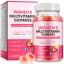 Multivitamin Gummies for Women, Natural Multi Vitamins, Boosts Immunity, Energy & Focus, Womens Daily Multivitamin Gummy for Hair, Skin & Nails, Sugar-Free, Strawberry Flavor, 60 Gummies