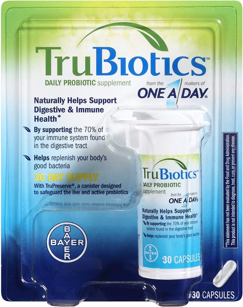TruBiotics Daily Probiotic, 90 capsules - Glutenvrij, sojavrij Digestief + Immune Health Support Supplement voor mannen en vrouwen
