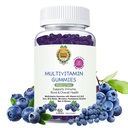 Organic Greek® Multivitamin Gummies with Vitamin A, C, D, E, Zinc, B12, Biotin, B6, Iodine, Pantothenic Acid for Men & Women with 13 Vitamins and Minerals Blueberry Flavor