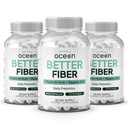 Organics Ocean Better Fiber - Daily Fiber Supplement - Softten Stool for Moeiteless Bowel Movements - met Psyllium Hulk en Slippery Elm - 3 flessen