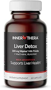 Leverontgifting met 360 mg melkdistelsupplement met Alpha Lipoïnezuur, Choline en NAC, Ondersteunt gezonde leverfunctie, 60 Veggie Caps