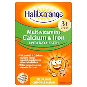 Haliborange Seven Seas Enfants Multivitamines Calcium et fer 30 Arôme orange Comprimés à croquer