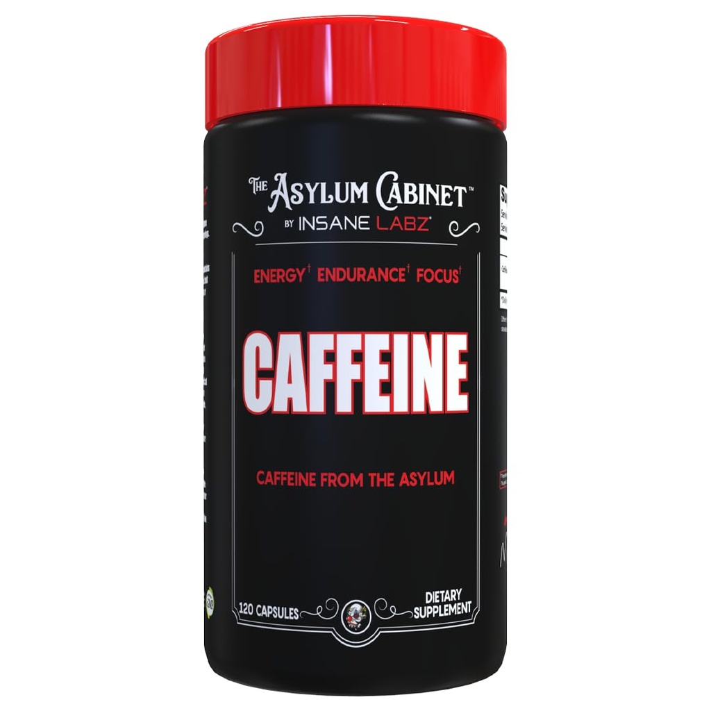 Insane Labz, Caffeine 100mg Energy, Focus, Fast Acting, 120 Capsules