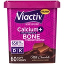 Viactiv Calcium + Vitamine D3 Supplement Zachte Kauwen, Melkchocolade, 60 Kauwen - Calcium Dieetsupplement voor Bone Health