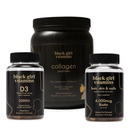 Black Girl Vitamins Beauty Bundle – Hydrolyzed Collagen Peptides (16 oz), Hair Skin & Nails Biotin Gummies (6000mcg) + Vitamin D3 Gummies – Women’s Wellness Supplement Bundle for Hair Growth, Skin