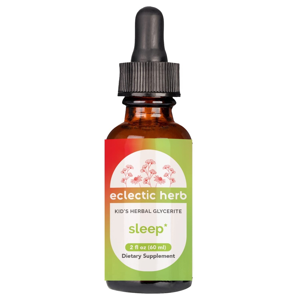 Eclectic Herb - Sleep Kids' Natural Liquid Drops | Calming Support for Restful Sleep | Herbal Supplement | Vegan, Non-GMO, Gluten Free, Alcohol-Free (2 fl oz | 60 ml)