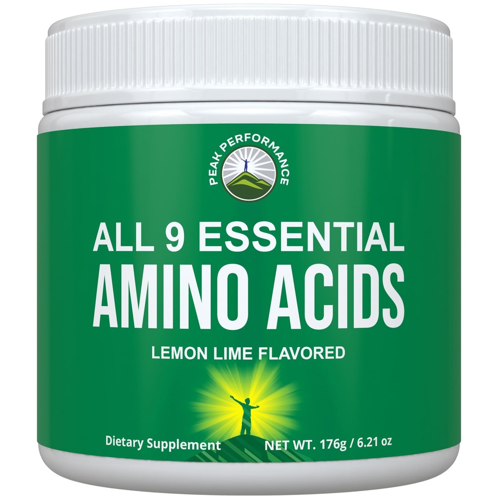 Alle 9 essentiële aminozuren Poeder met 26 klinische studies. EAAs 32X Effectief vs BCAA / BCAAS Branched Chain Aminos. Pre of Post Workout EAA Supplement voor energie en spiergroei. Lemon Lime