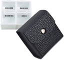 VOFOON Small Pill Organizer, Travel Pill Box voor Purse, Pocket Pill Container, 4 keer per dag Daily Portable Medicine Vitamine Case, Fish Oil Supplement Box (4 Compartments, 4X-SU)