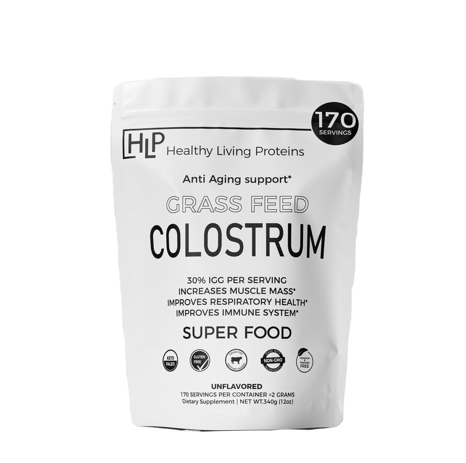 Grass Fed Colostrum Powder | Bovine Colostrum Supplement | 30% IGG | Immune System, Muscle Growth & Gut Health Support | Keto, Gluten-Free, Non-GMO | 170 Servings, 12oz