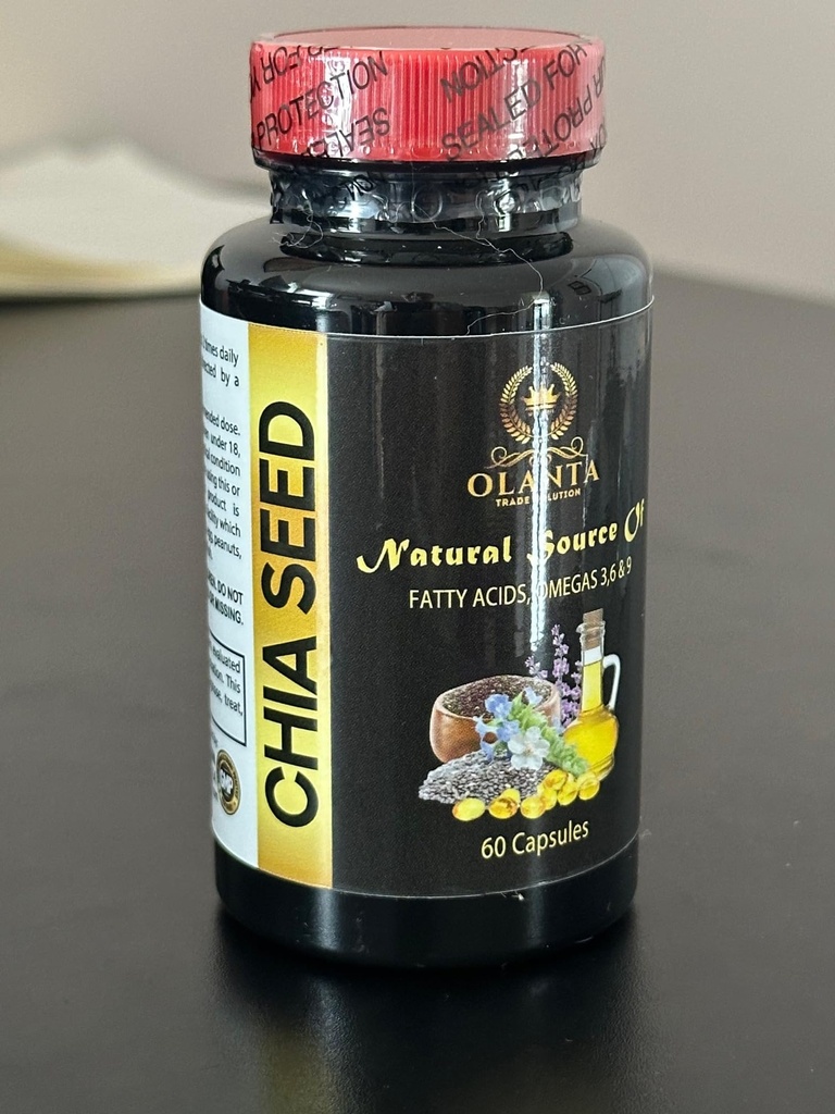 CHIA Seed Extract Oil - Omega 3 6 9 Supplements, Essential Fatty Acid Supplements for Adults, Chia Seed Extract Capsules, Energy Booster - 1 Bottle 60 Capsules