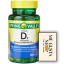 Essential Nutrient Vitamin D3, 25 Mcg 1,000 IU Softgels Spring Valley, 200 Count, Dietary Supplement + me Gusta Sticker